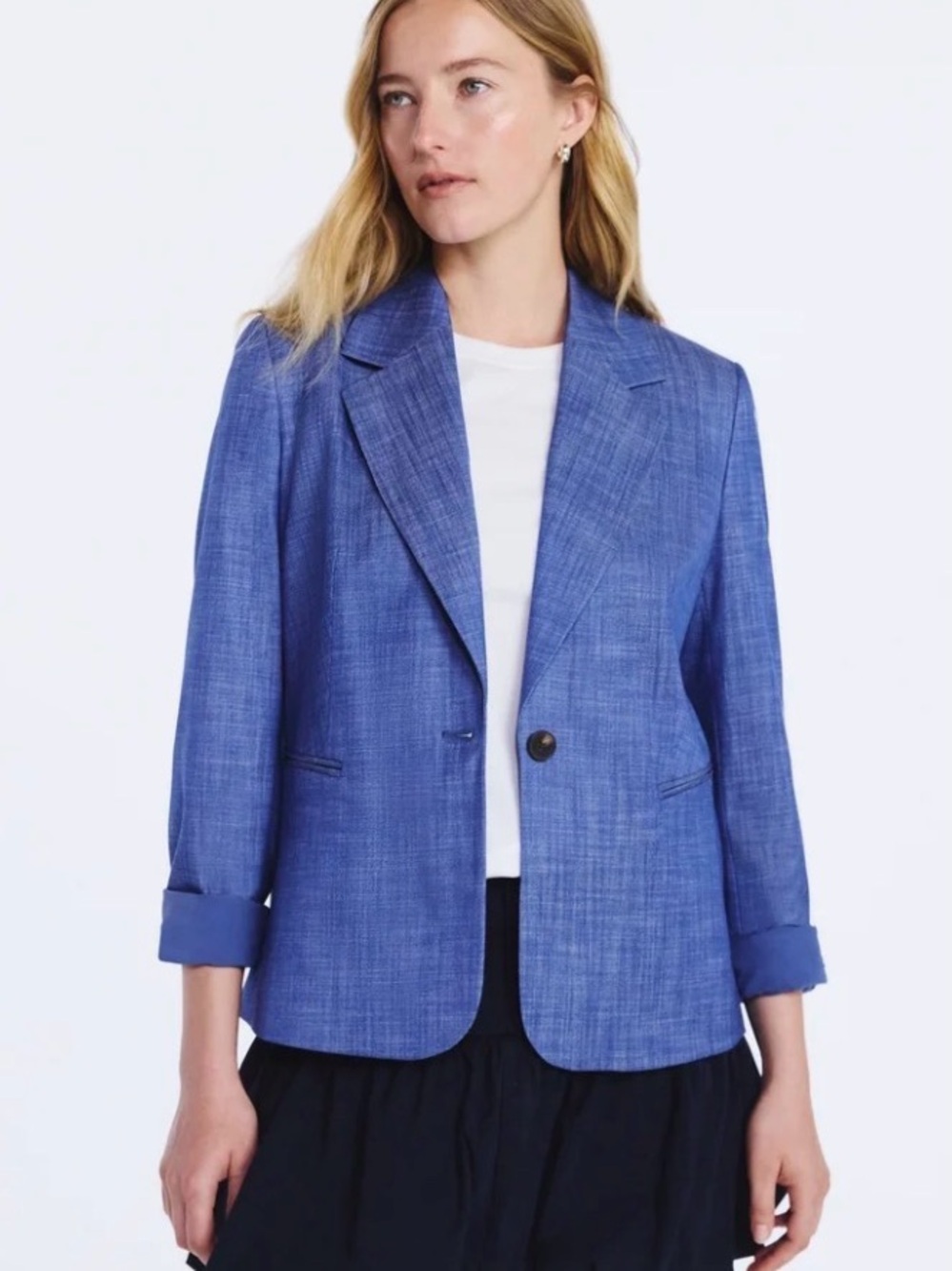 Free Assembly New Classic Blue Women's Single-Button Blazer Pant set